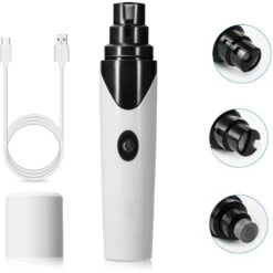 Casfuy Rechargeable Small Dog & Cat Nail Grinder, White
