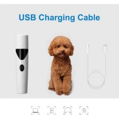 Casfuy Rechargeable Small Dog & Cat Nail Grinder, White -Pet Wellness 371989 PT4. AC SS1800 V1657657496