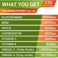 StrellaLab Glucosamine Advanced Mobility With Omega-3 Fish Oil Joint Supplement Dog Chews 10 StrellaLab Glucosamine Advanced Mobility With Omega-3 Fish Oil Joint Supplement Dog Chews -Pet Wellness 372314 PT4. AC SS1800 V1647639131