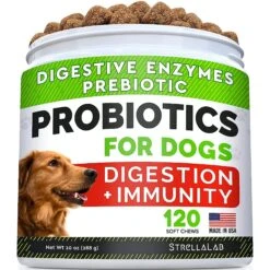 StrellaLab Dog Probiotics Enzymes Prebiotics Fiber Digestive Supplement