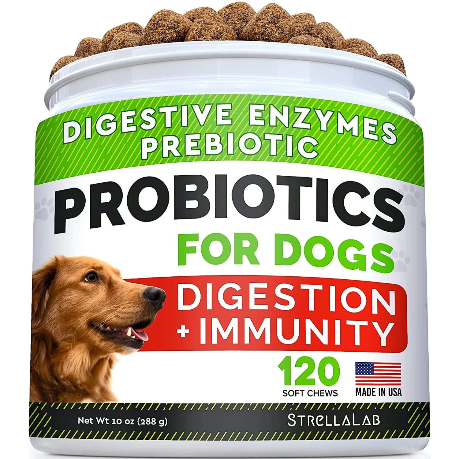 StrellaLab Dog Probiotics Enzymes Prebiotics Fiber Digestive Supplement 1 StrellaLab Dog Probiotics Enzymes Prebiotics Fiber Digestive Supplement