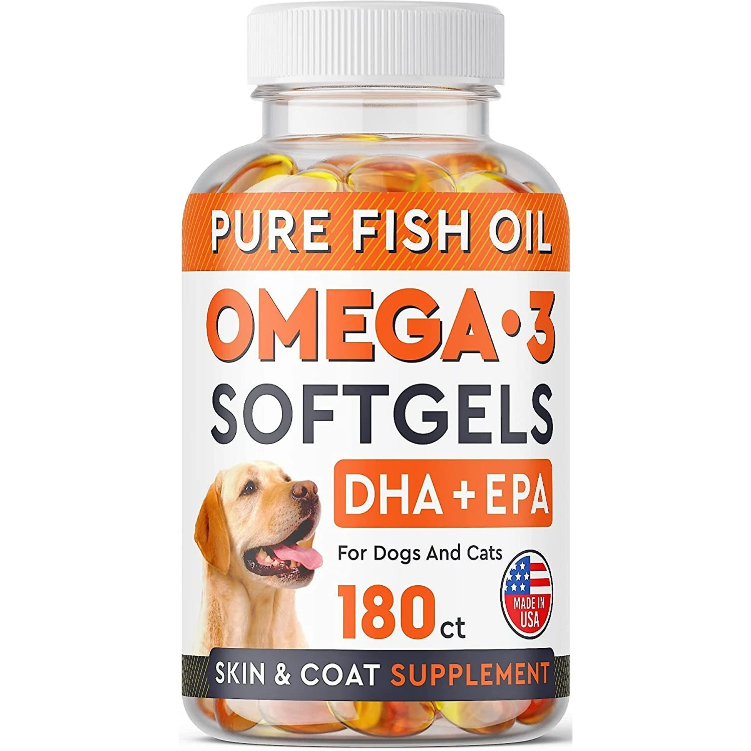 StrellaLab DHA + EPA Omega-3 Fish Oil Softgels Dog Skin & Coat Supplement, 180 Count 1 StrellaLab DHA + EPA Omega-3 Fish Oil Softgels Dog Skin & Coat Supplement, 180 Count