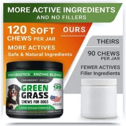 StrellaLab Green Grass Digestion & Urinary Health Chews Dog Supplement, 120 Count -Pet Wellness 372326 PT3. AC SS1800 V1647639997