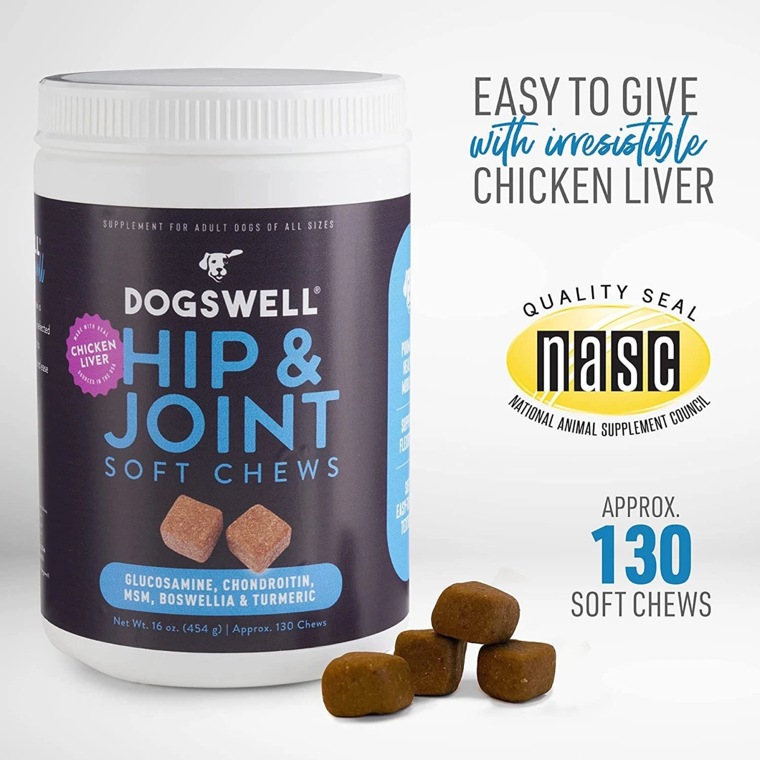Dogswell Hip & Joint Chicken Liver Flavored Soft Chew Joint Supplement For Dogs 3 Dogswell Hip & Joint Chicken Liver Flavored Soft Chew Joint Supplement For Dogs - Image 3