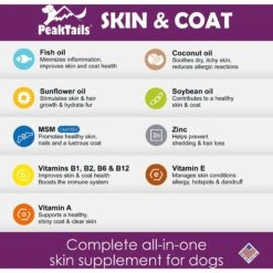 PeakTails Dermatrix Skin & Coat Dog Supplement -Pet Wellness 373054 PT2. AC SS1800 V1648500753