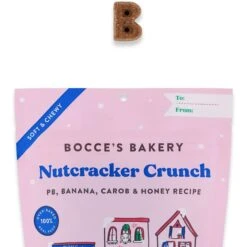 Bocce's Bakery Nutcracker Peanut Butter Flavored Crunch Soft & Chewy Dog Treats, 6-oz Bag -Pet Wellness 373423 PT2. AC SS1800 V1660932839