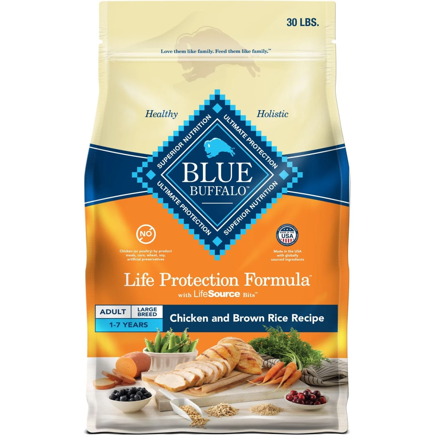 Blue Buffalo Life Protection Formula Large Breed Adult Chicken & Brown Rice Recipe Dry Dog Food 1 Blue Buffalo Life Protection Formula Large Breed Adult Chicken & Brown Rice Recipe Dry Dog Food