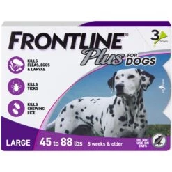Frontline Plus Flea & Tick Spot Treatment For Large Dogs, 45-88 Lbs