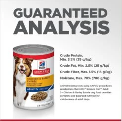 Hill's Science Diet Adult 7+ Chicken & Barley Entree Canned Dog Food -Pet Wellness 48954 PT6. AC SS1800 V1598153472