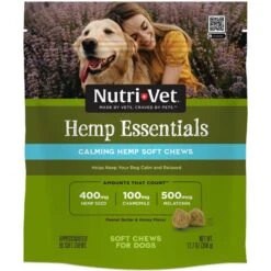 Nutri-Vet Hemp Peanut Butter & Honey Flavor Calming Soft Chew Supplement For Adult Dogs, 12.7-oz