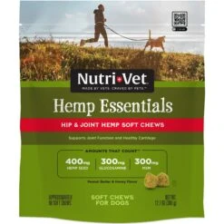 Nutri-Vet Hemp Peanut Butter & Honey Flavor Hip & Joint Soft Chew Supplement For Adult Dogs, 12.7-oz
