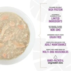 Tiki Dog Meaty Whole Foods Grain-Free Chicken & Salmon Shredded Canned Dog Food, 12-oz, Case Of 8 -Pet Wellness 505098 PT4. AC SS1800 V1648615610