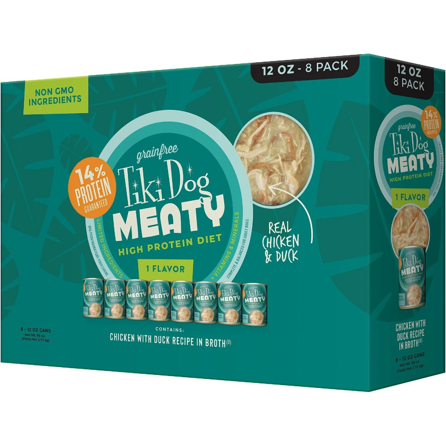 Tiki Dog Meaty Whole Foods Grain-Free Chicken & Duck Chunks In Gravy Canned Dog Food, 12-oz, Case Of 8 2 Tiki Dog Meaty Whole Foods Grain-Free Chicken & Duck Chunks In Gravy Canned Dog Food, 12-oz, Case Of 8 - Image 2