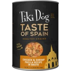 Tiki Dog Taste Of Spain! Grain-Free Chicken & Shrimp Paella Chunks In Gravy Canned Dog Food, 12-oz, Case Of 8
