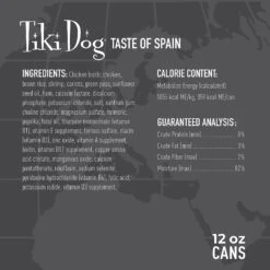 Tiki Dog Taste Of Spain! Grain-Free Chicken & Shrimp Paella Chunks In Gravy Canned Dog Food, 12-oz, Case Of 8 -Pet Wellness 505338 PT2. AC SS1800 V1648580183