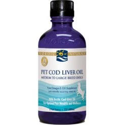 Nordic Naturals Pet Cod Liver Oil Liquid Skin & Coat Supplement For Medium & Large Dogs, 8-oz