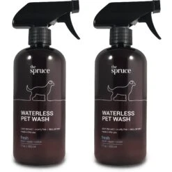 The Spruce Waterless Fresh Pet Wash No Rinse Moisturizing Cat & Dog Shampoo, 17-oz Bottle, 2 Pack
