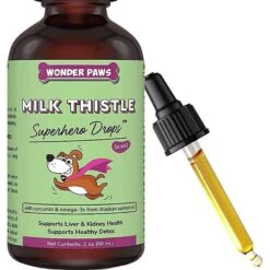 Wonder Paws Milk Thistle Liver & Kidney Health Liquid Supplement For Dogs, 2-oz Bottle