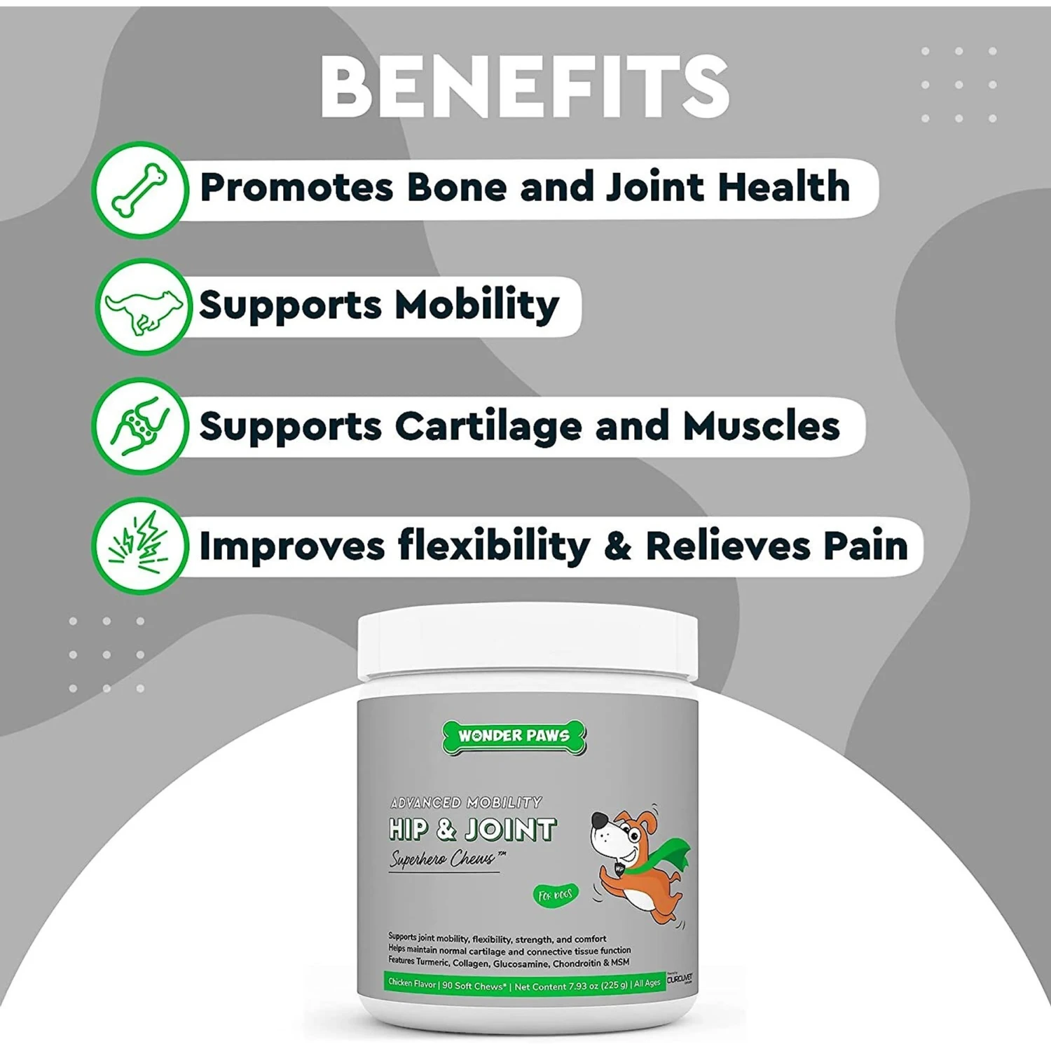 Wonder Paws Hip & Joint Soft Chews Supplement For Dogs, 90 Count 3 Wonder Paws Hip & Joint Soft Chews Supplement For Dogs, 90 Count - Image 3