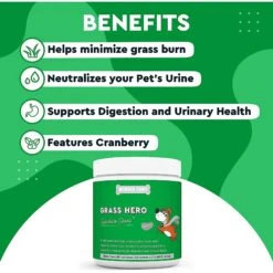 Wonder Paws Grass Hero Burn Spot Treatment & Urinary Health Soft Chews Supplement For Dogs, 60 Count -Pet Wellness 509662 PT3. AC SS1800 V1648697489