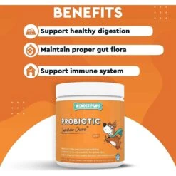 Wonder Paws Probiotic Superhero Chews Duck Flavor Supplement For Dogs, 90 Count -Pet Wellness 509758 PT2. AC SS1800 V1648671081