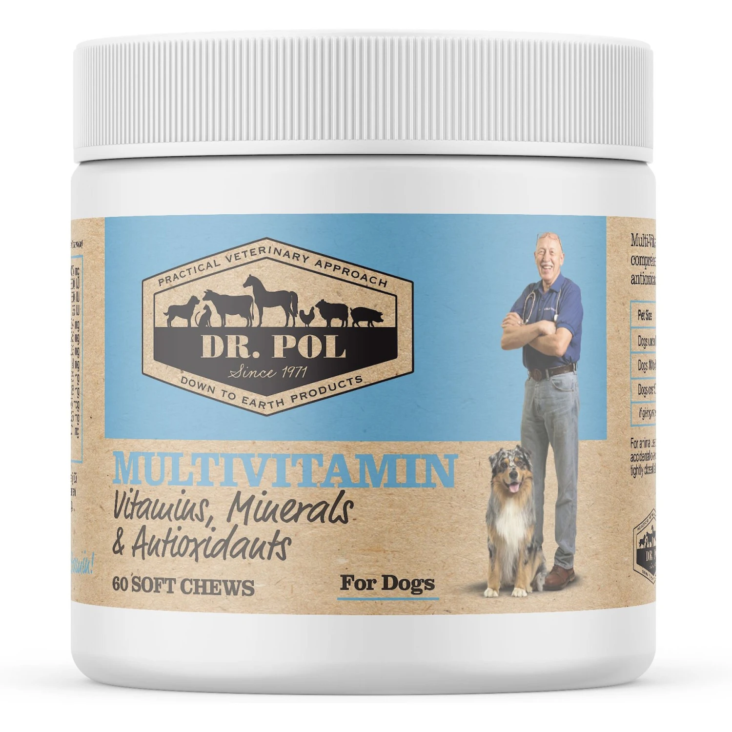 Dr. Pol Chewable MultiVitamins Dog Supplement, 60 Count 1 Dr. Pol Chewable MultiVitamins Dog Supplement, 60 Count