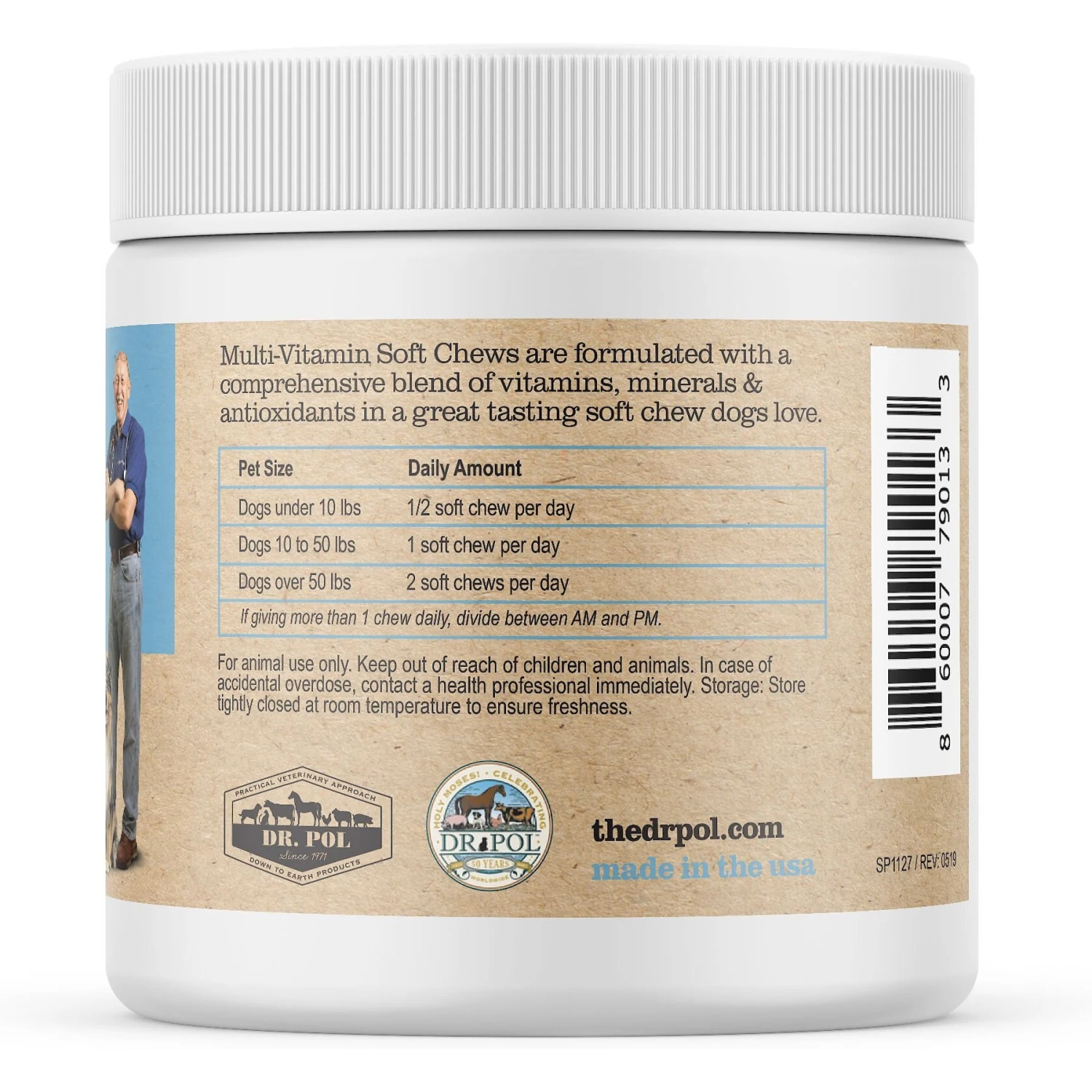 Dr. Pol Chewable MultiVitamins Dog Supplement, 60 Count 3 Dr. Pol Chewable MultiVitamins Dog Supplement, 60 Count - Image 3