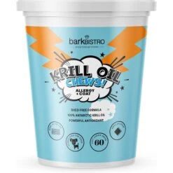 Bark Bistro Company Krill Oil Chews! Soft Chew Allergy & Skin & Coat Supplement For Dogs, 60 Count