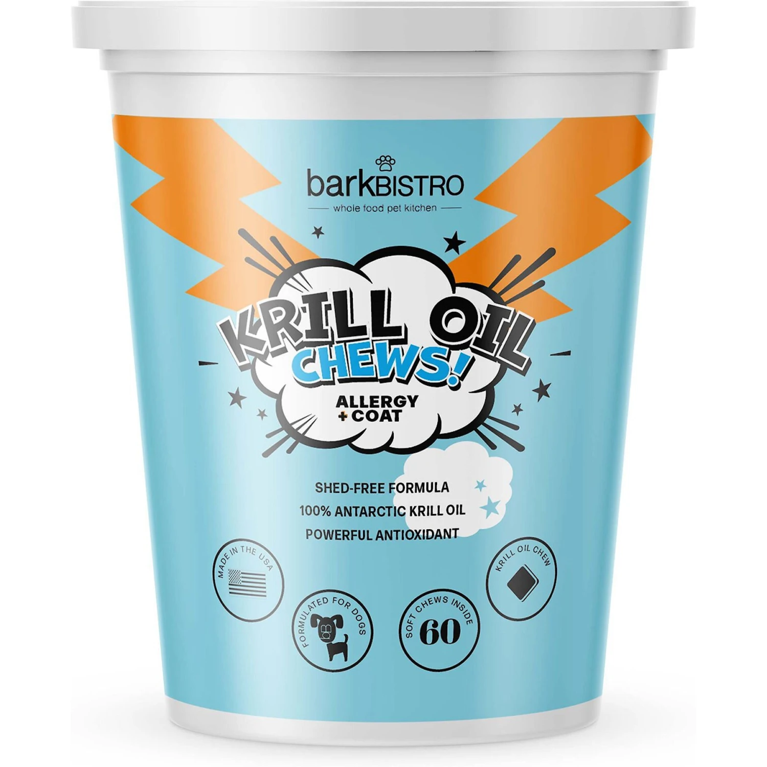 Bark Bistro Company Krill Oil Chews! Soft Chew Allergy & Skin & Coat Supplement For Dogs, 60 Count 1 Bark Bistro Company Krill Oil Chews! Soft Chew Allergy & Skin & Coat Supplement For Dogs, 60 Count