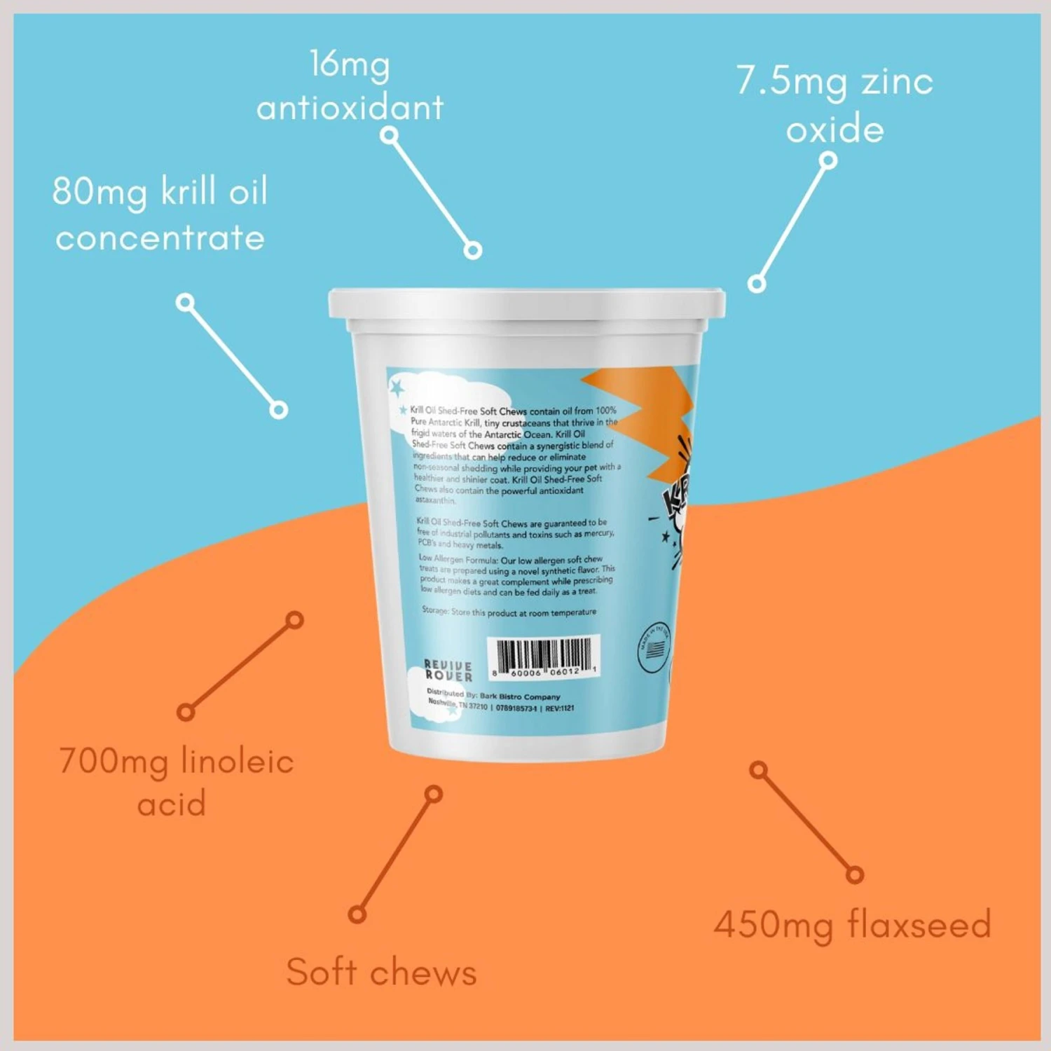 Bark Bistro Company Krill Oil Chews! Soft Chew Allergy & Skin & Coat Supplement For Dogs, 60 Count 7 Bark Bistro Company Krill Oil Chews! Soft Chew Allergy & Skin & Coat Supplement For Dogs, 60 Count - Image 7