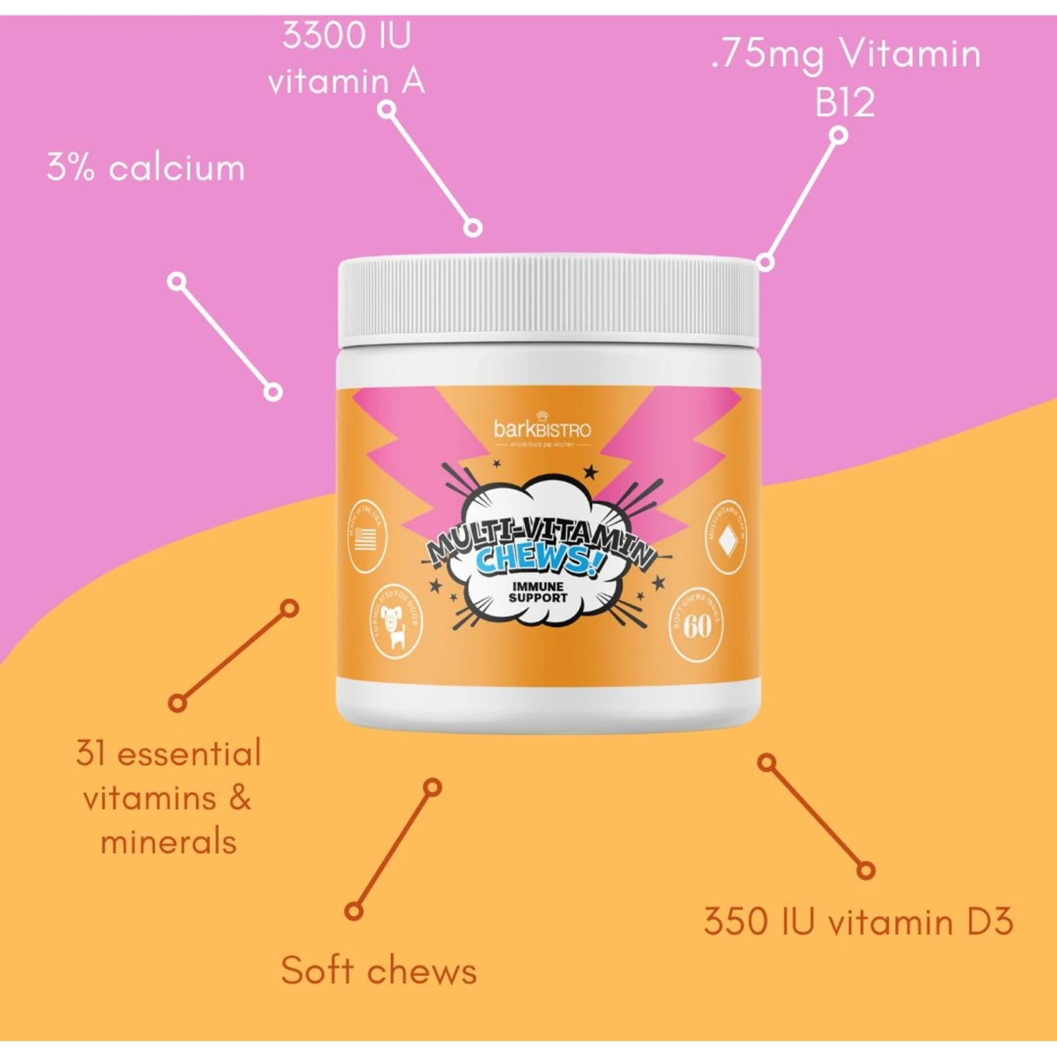 Bark Bistro Company Multi-Vitamin Chews! Soft Chew Multivitamin For Dogs, 60 Count 5 Bark Bistro Company Multi-Vitamin Chews! Soft Chew Multivitamin For Dogs, 60 Count - Image 5