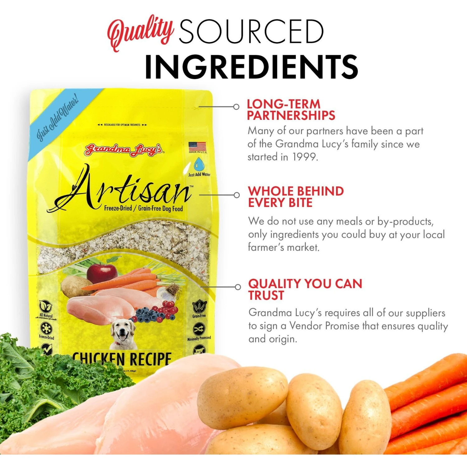 Grandma Lucy's Artisan Chicken Grain-Free Freeze-Dried Dog Food 4 Grandma Lucy's Artisan Chicken Grain-Free Freeze-Dried Dog Food - Image 4