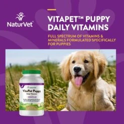 NaturVet VitaPet Puppy Plus Breath Aid Chewable Tablets Multivitamin For Dogs -Pet Wellness 51646 PT3. AC SS1800 V1698694073