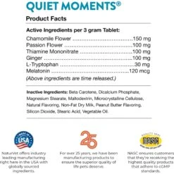 NaturVet Quiet Moments Chewable Tablets Calming Supplement For Dogs -Pet Wellness 51659 PT7. AC SS1800 V1698693667