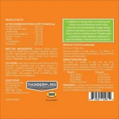 ThunderShirt Classic Anxiety & Calming Vest For Dogs, Heather Grey & ThunderWunders Hemp Calming Dog Chews -Pet Wellness 520886 PT6. AC SS1800 V1650101503