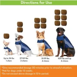 ThunderShirt Classic Anxiety & Calming Vest For Dogs, Heather Grey & ThunderWunders Hemp Calming Dog Chews -Pet Wellness 520886 PT8. AC SS1800 V1657658365