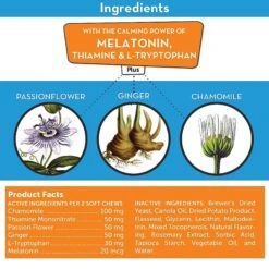 ThunderShirt Classic Anxiety & Calming Vest For Dogs, Heather Grey & ThunderWunders Melatonin Calming Dog Chews -Pet Wellness 520910 PT7. AC SS1800 V1650098505