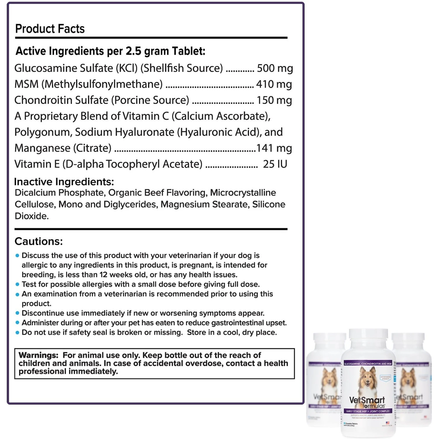 VetSmart Formulas Early Stage Chewable Tablet Joint Supplement For Dogs 4 VetSmart Formulas Early Stage Chewable Tablet Joint Supplement For Dogs - Image 4