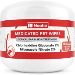 Nootie Medicated Antimicrobial Dog Ear & Skin Wipes
