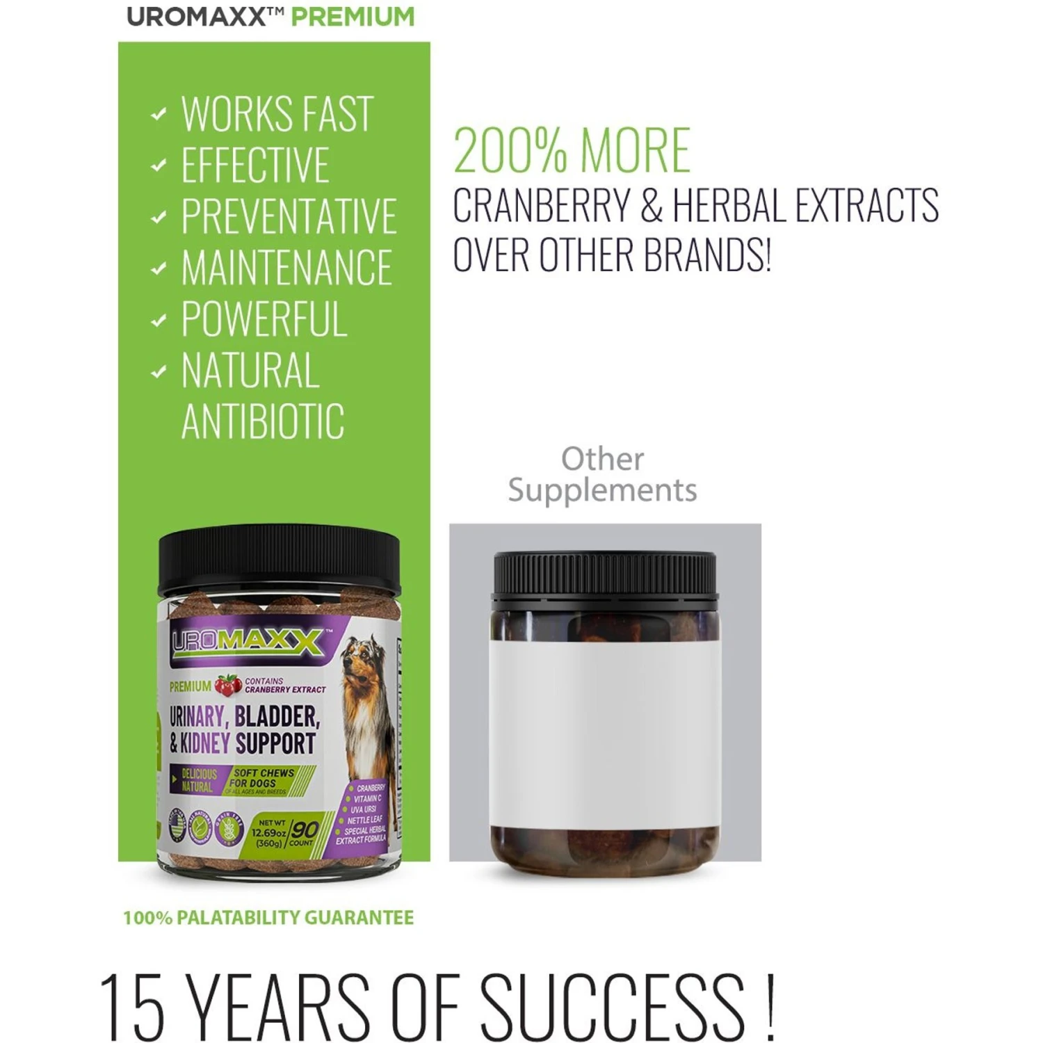 Animal Nutritional Products UroMAXX Chews Urinary Kidney & Bladder Formula Dog Supplement, 90 Count 4 Animal Nutritional Products UroMAXX Chews Urinary Kidney & Bladder Formula Dog Supplement, 90 Count - Image 4