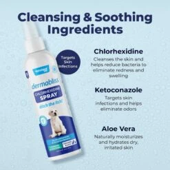 Vetnique Labs Dermabliss Anti-Bacterial & Anti-Fungal Ketoconazole Dog & Cat Spray, 8-oz Bottle -Pet Wellness 528590 PT3. AC SS1800 V1701881352