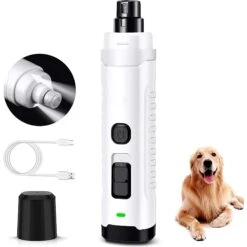 Bousnic LED Dog & Cat Nail Grinder, White