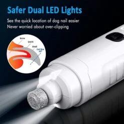 Bousnic LED Dog & Cat Nail Grinder, White -Pet Wellness 530014 PT2. AC SS1800 V1652769725