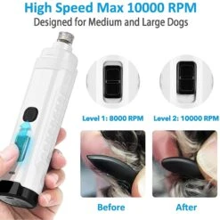 Bousnic LED Dog & Cat Nail Grinder, White -Pet Wellness 530014 PT4. AC SS1800 V1652773299
