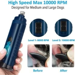 Bousnic LED Dog & Cat Nail Grinder, Blue -Pet Wellness 530078 PT3. AC SS1800 V1652741486