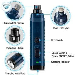 Bousnic LED Dog & Cat Nail Grinder, Blue -Pet Wellness 530078 PT5. AC SS1800 V1652775393