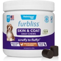 Vetnique Labs Furbliss Skin & Coat Daily Omega Soft Grilled Chicken Dog Supplements