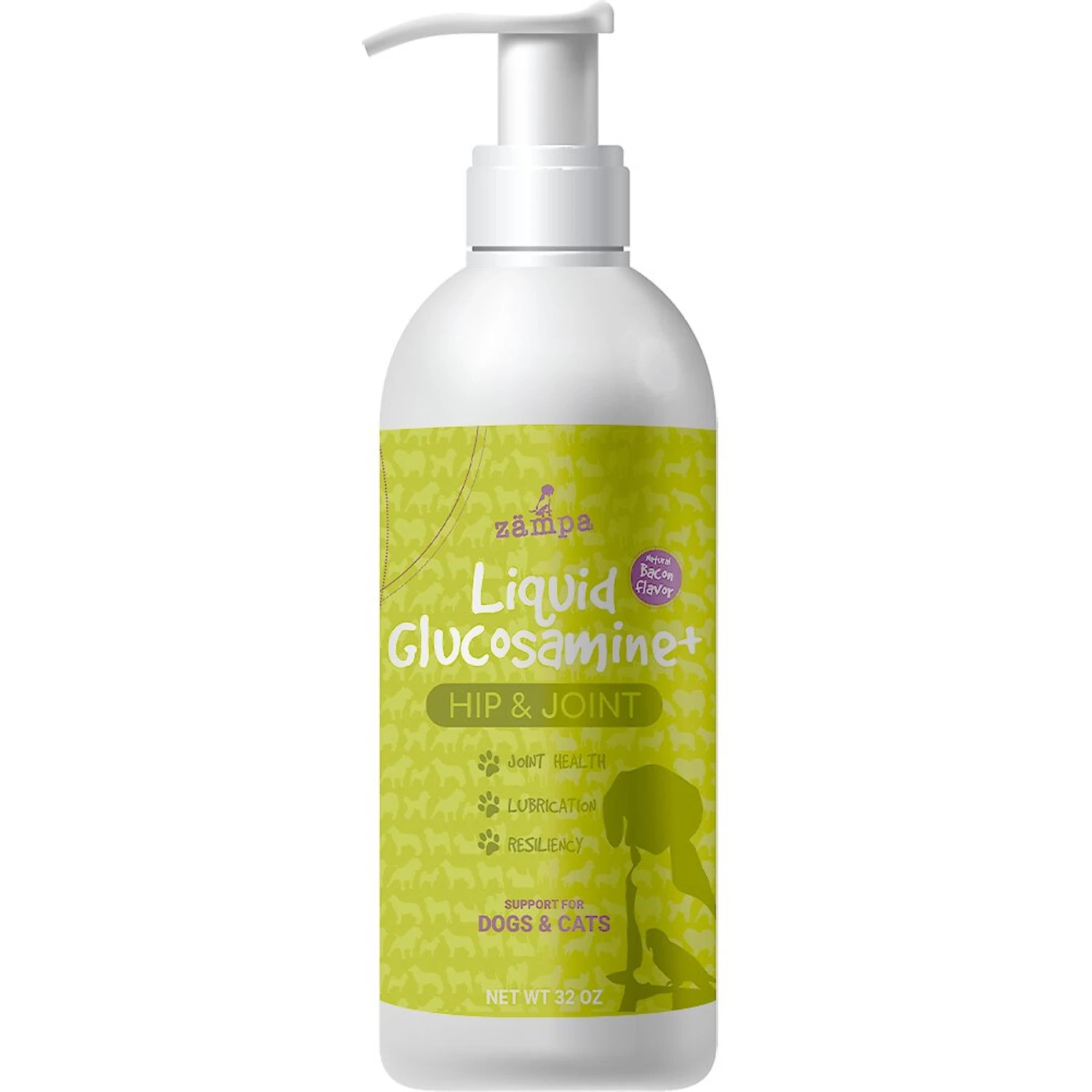 Zampa Liquid Glucosamine+ Bacon Flavor Liquid Joint Supplement For Dogs, 32-oz Bottle 1 Zampa Liquid Glucosamine+ Bacon Flavor Liquid Joint Supplement For Dogs, 32-oz Bottle