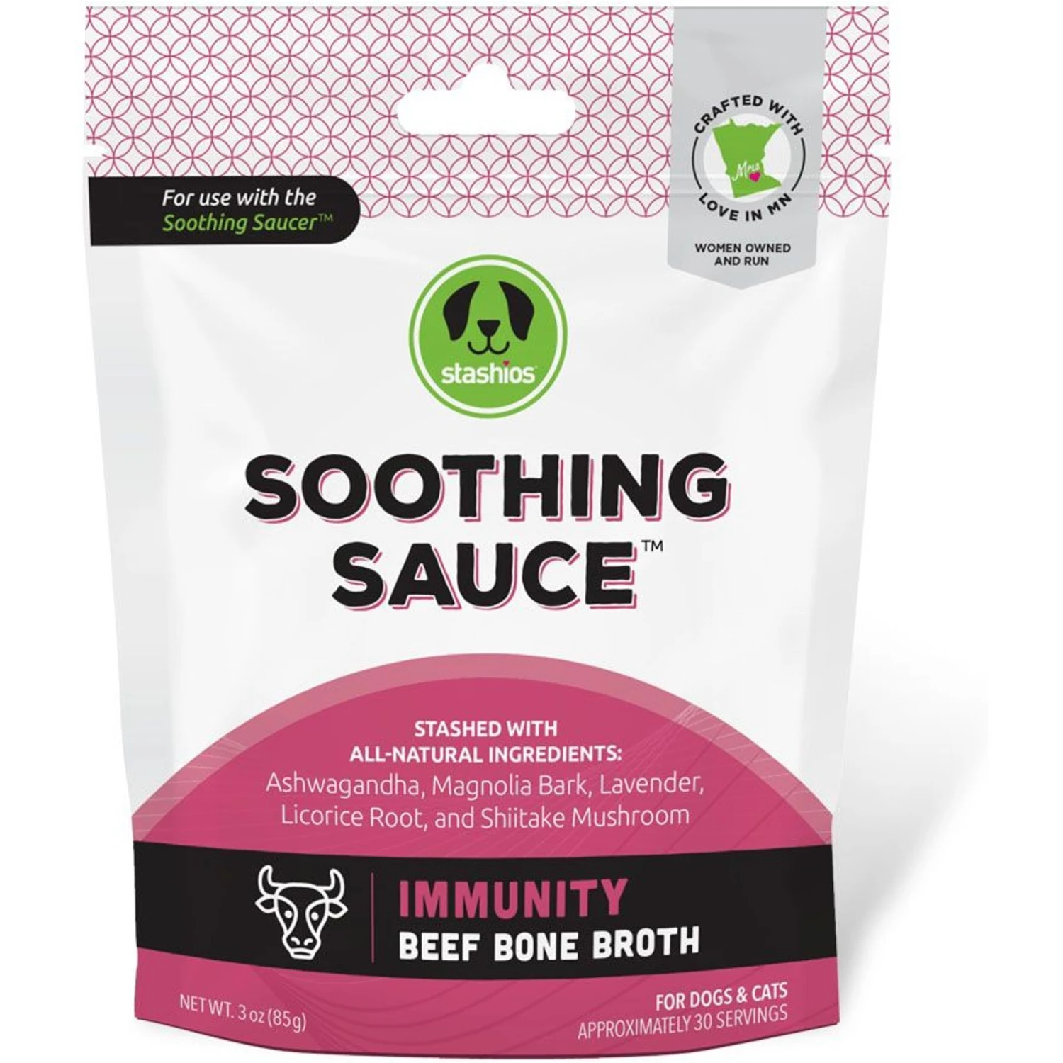 Stashios Soothing Sauce Beef Flavor Immunity Powder Supplement For Dogs & Cats, 3-oz Bag 1 Stashios Soothing Sauce Beef Flavor Immunity Powder Supplement For Dogs & Cats, 3-oz Bag