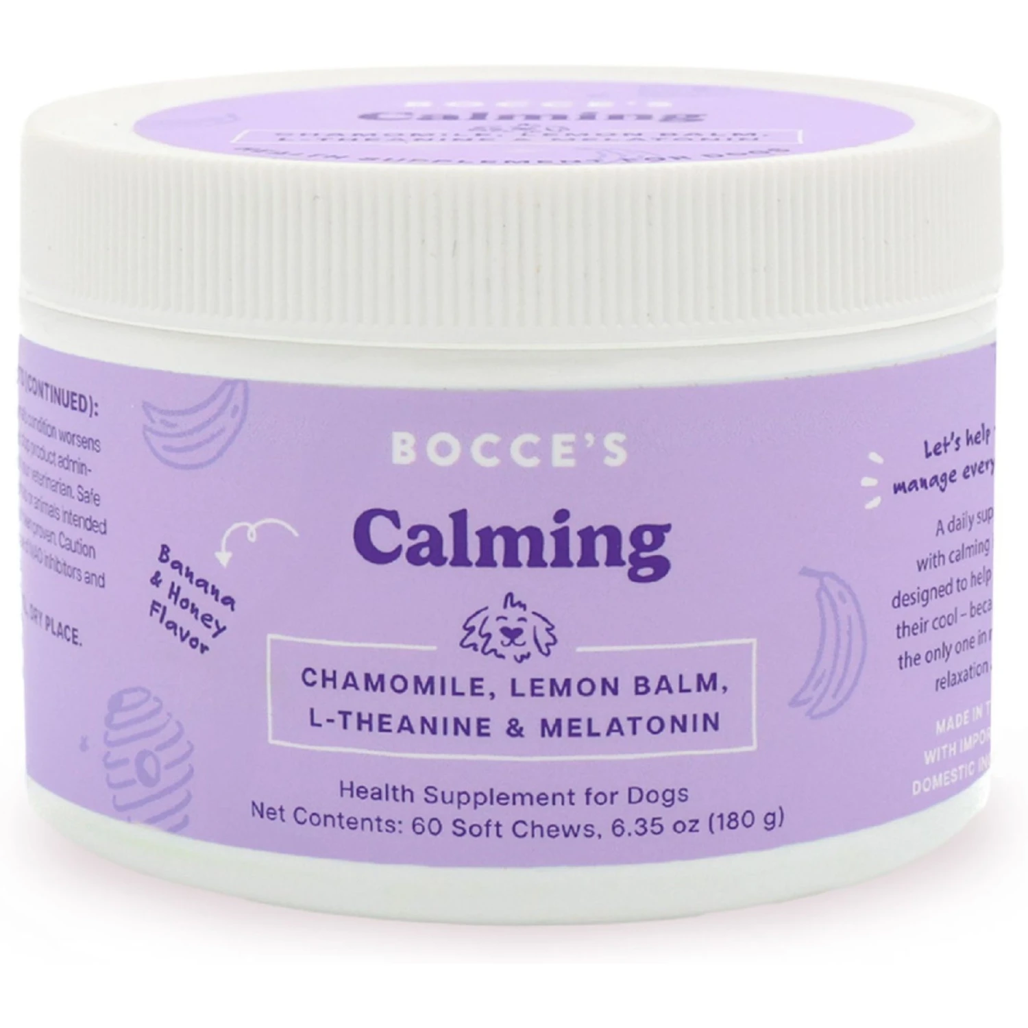 Bocce's Bakery Soft Chew Calming Supplement For Dogs, 60 Count 1 Bocce's Bakery Soft Chew Calming Supplement For Dogs, 60 Count